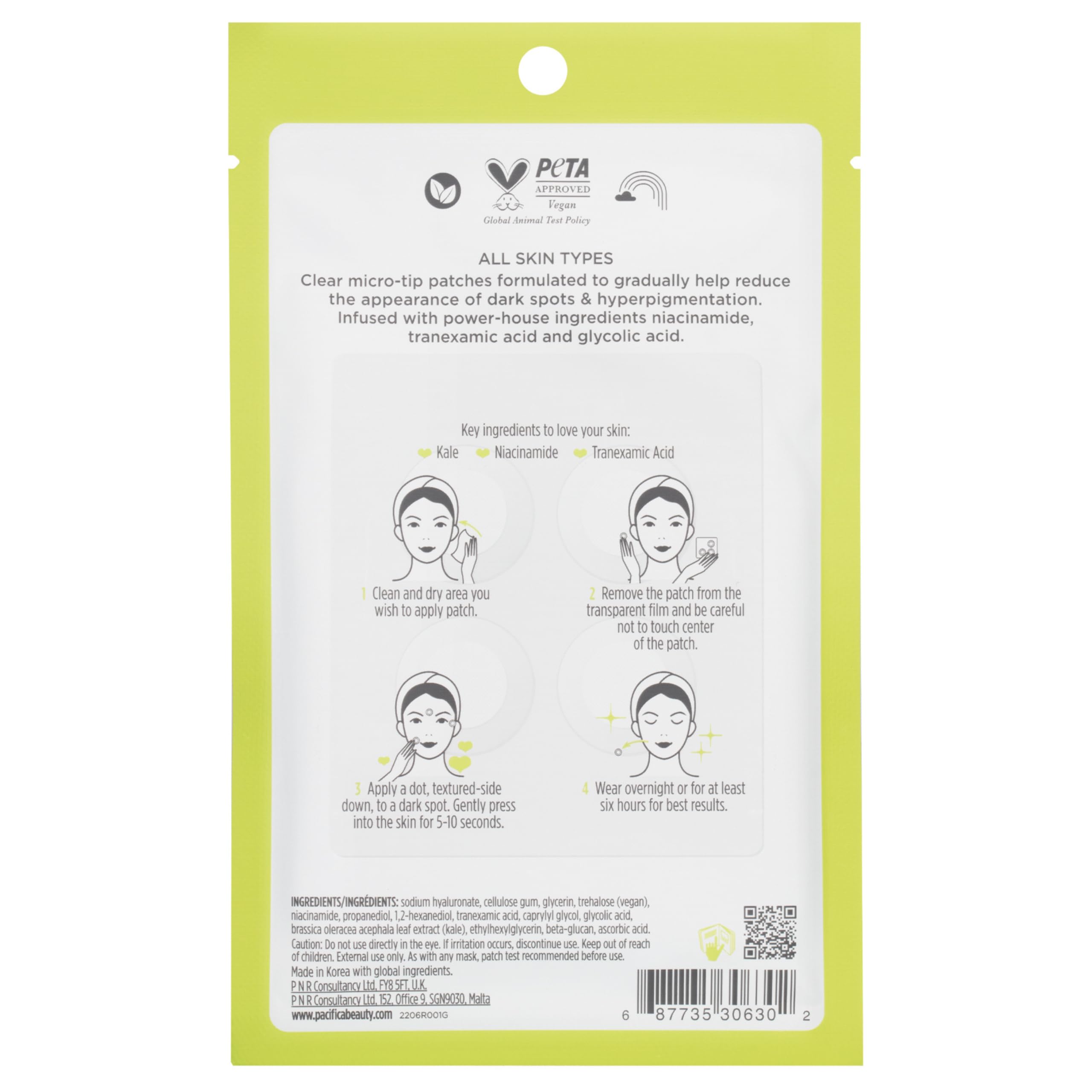 Vegan and cruelty-free Pacifica patches with clean, skin-friendly actives