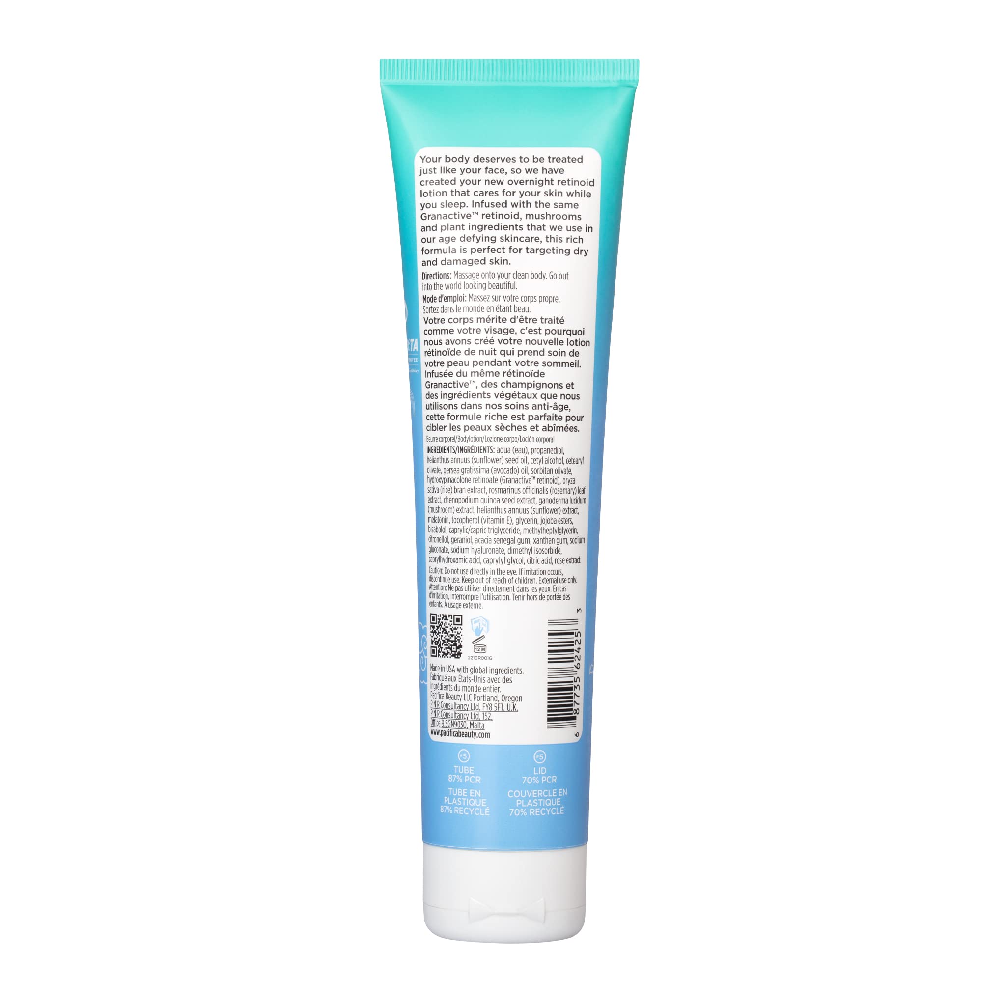 Absorption shot showing quick-settling formula of the Pacifica lotion