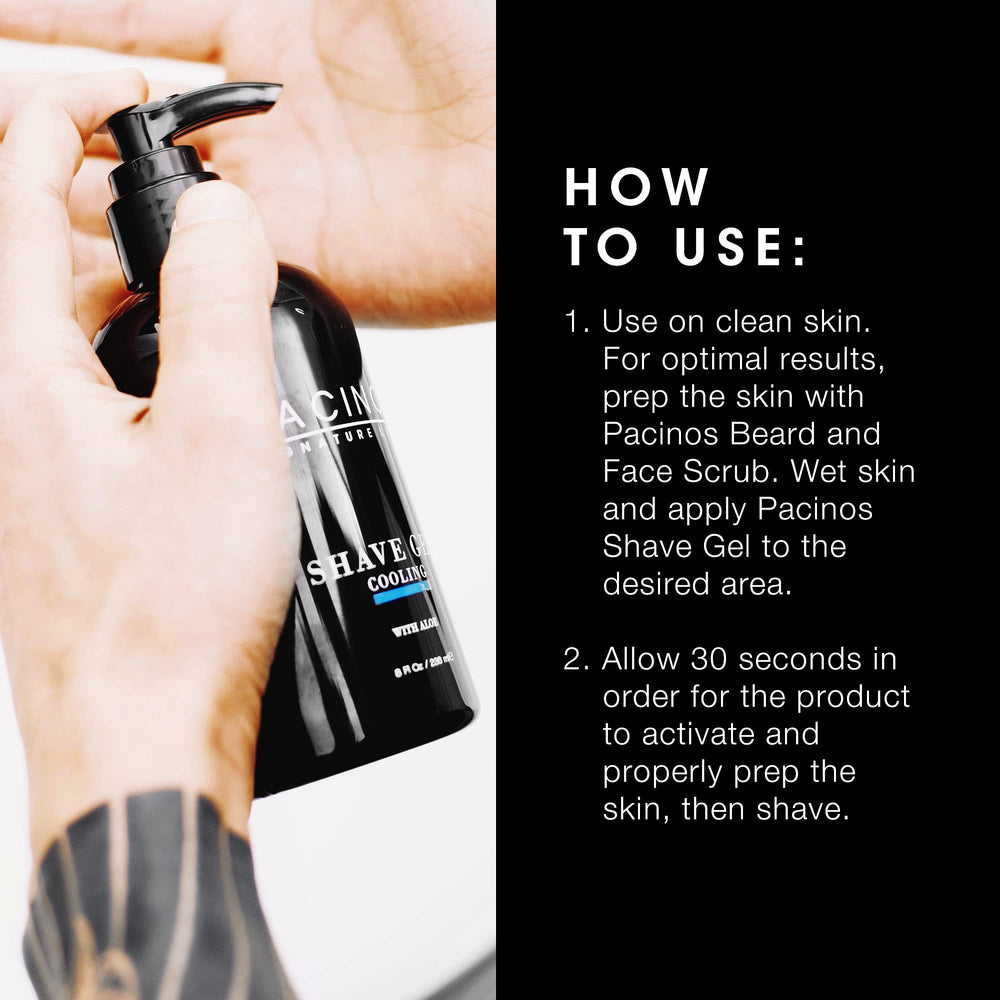 Pacinos clear gel on skin demonstrates a cool glide.