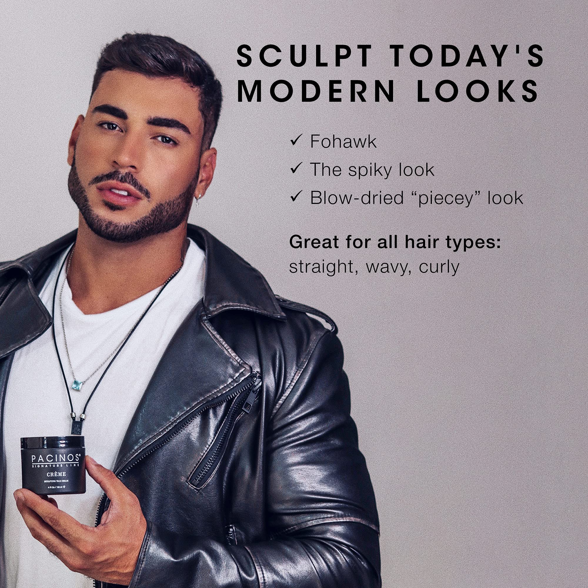 Pacinos Creme washout feature highlights easy clean-up after styling.