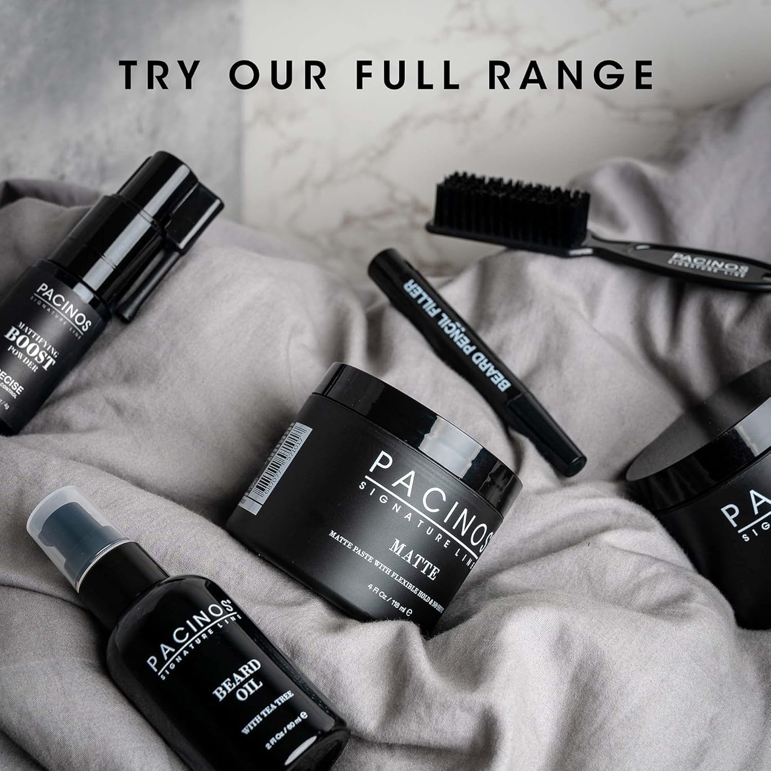 Pacinos Fiber Hold Spray locks style for all-day wear