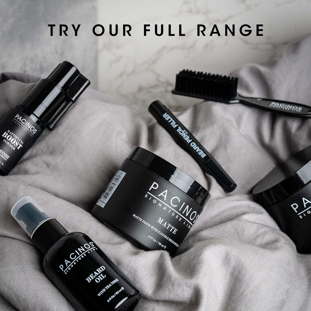 Pacinos Fiber Hold Spray locks style for all-day wear
