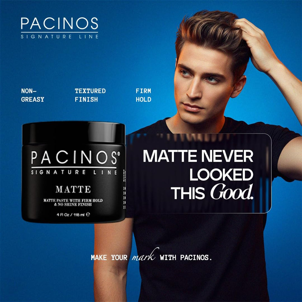 Pacinos Matte Hair Paste adds volume to longer styles while keeping definition.