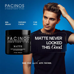 Pacinos Matte Hair Paste adds volume to longer styles while keeping definition.