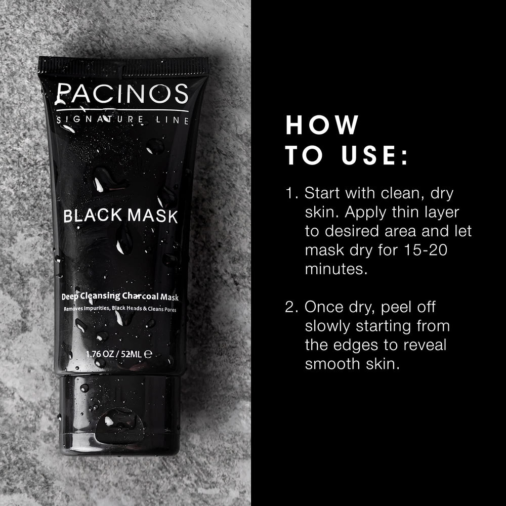 Pacinos packaging box showcasing product presentation and premium skincare.