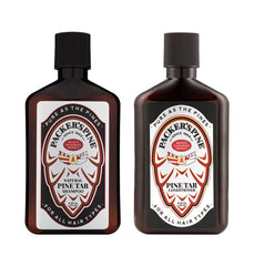 Packer's Pine Tar Shampoo bottle close-up for rugged outdoor cleansing.