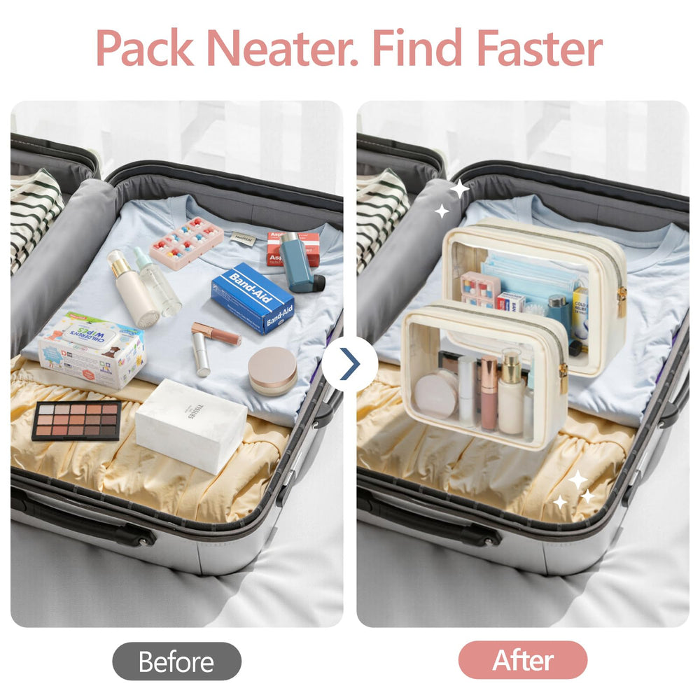 PACKISM bag in a car console keeps sunglasses and cords tidy during drives.