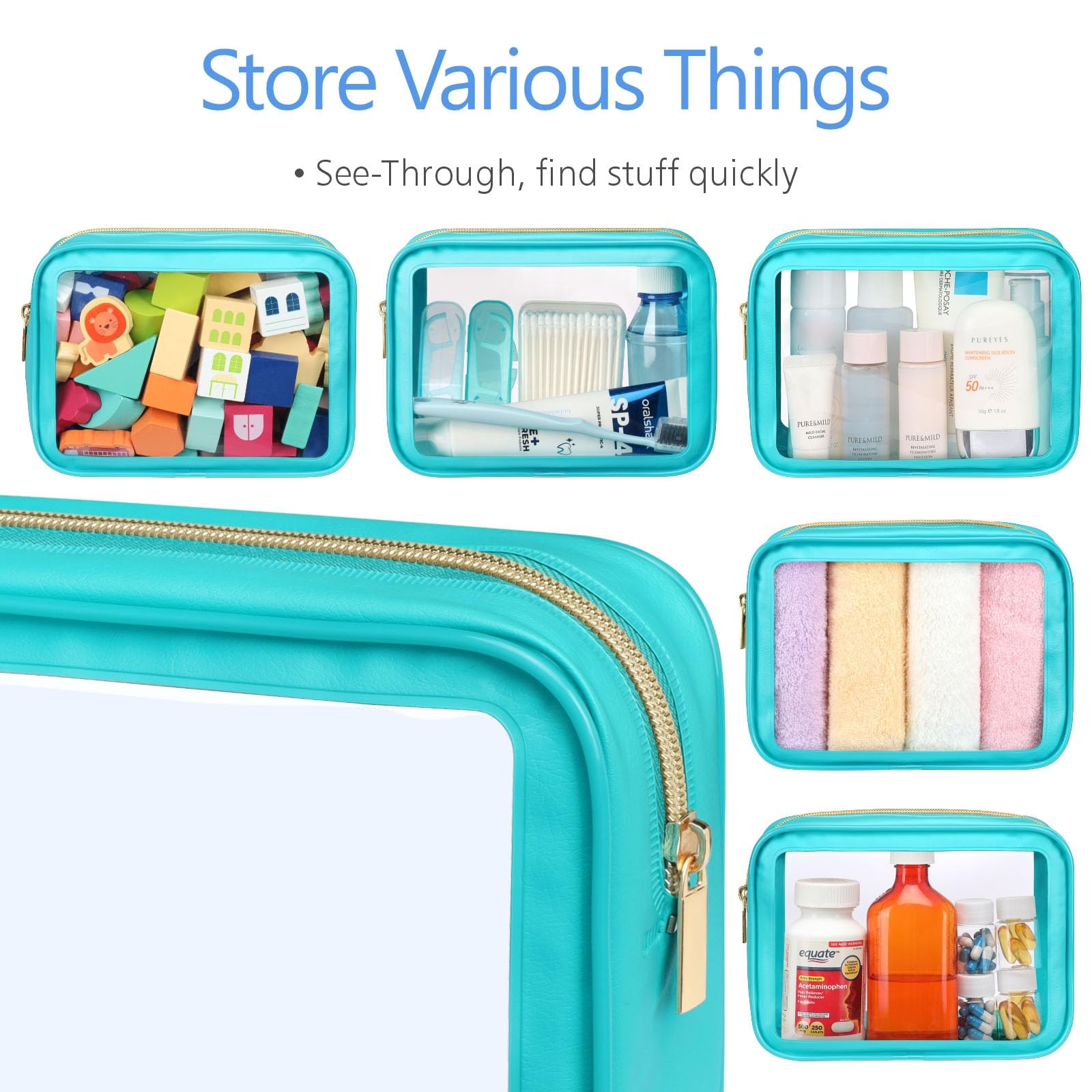 PACKISM Clear Makeup Bag deodorizing packet helps keep contents fresh during travel.
