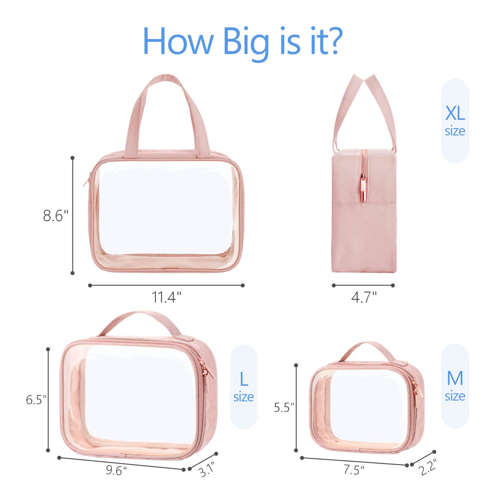 Packism clear makeup bag xl provides roomy storage for bulkier cosmetics.
