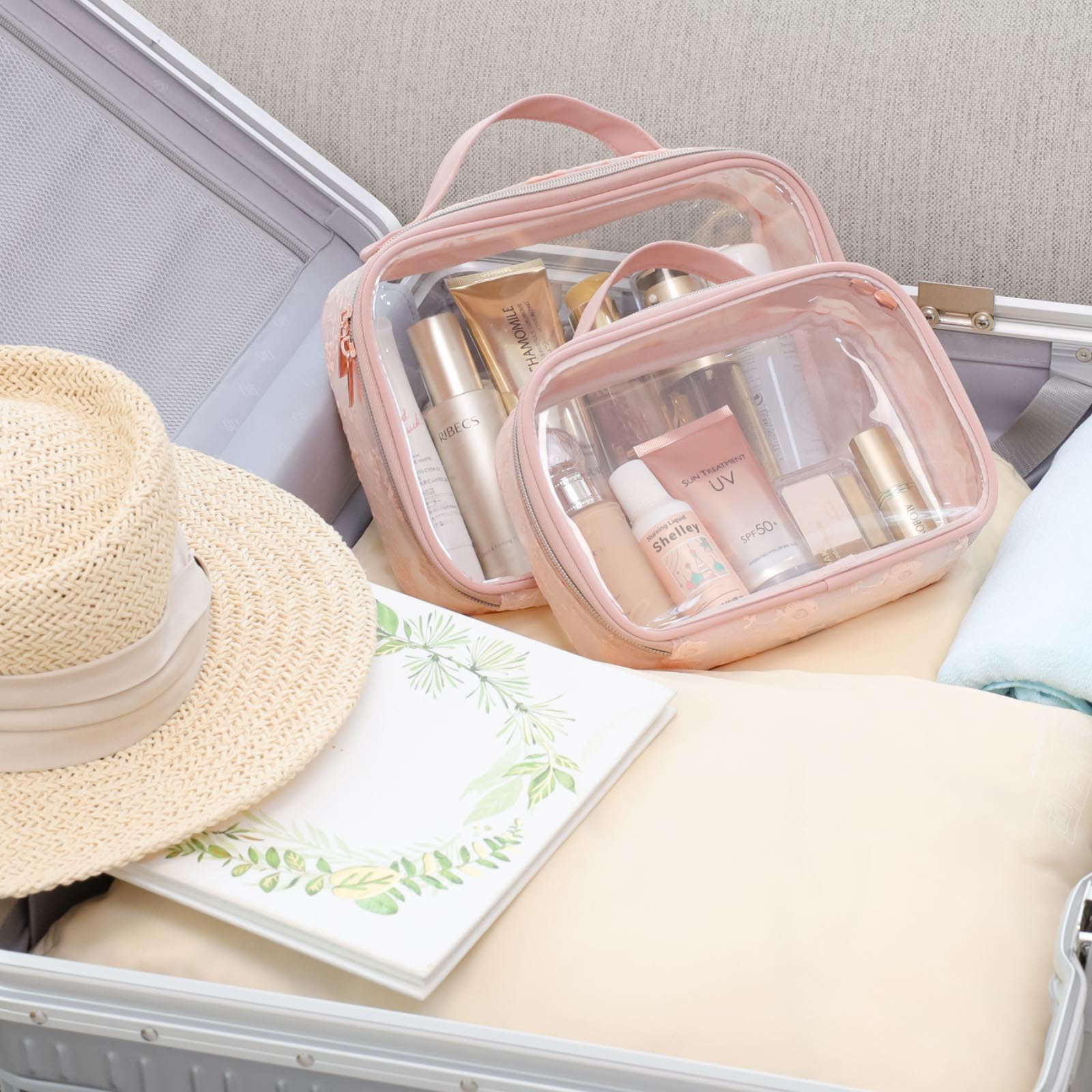 Elegant Packism travel set displayed on a vanity for gifting