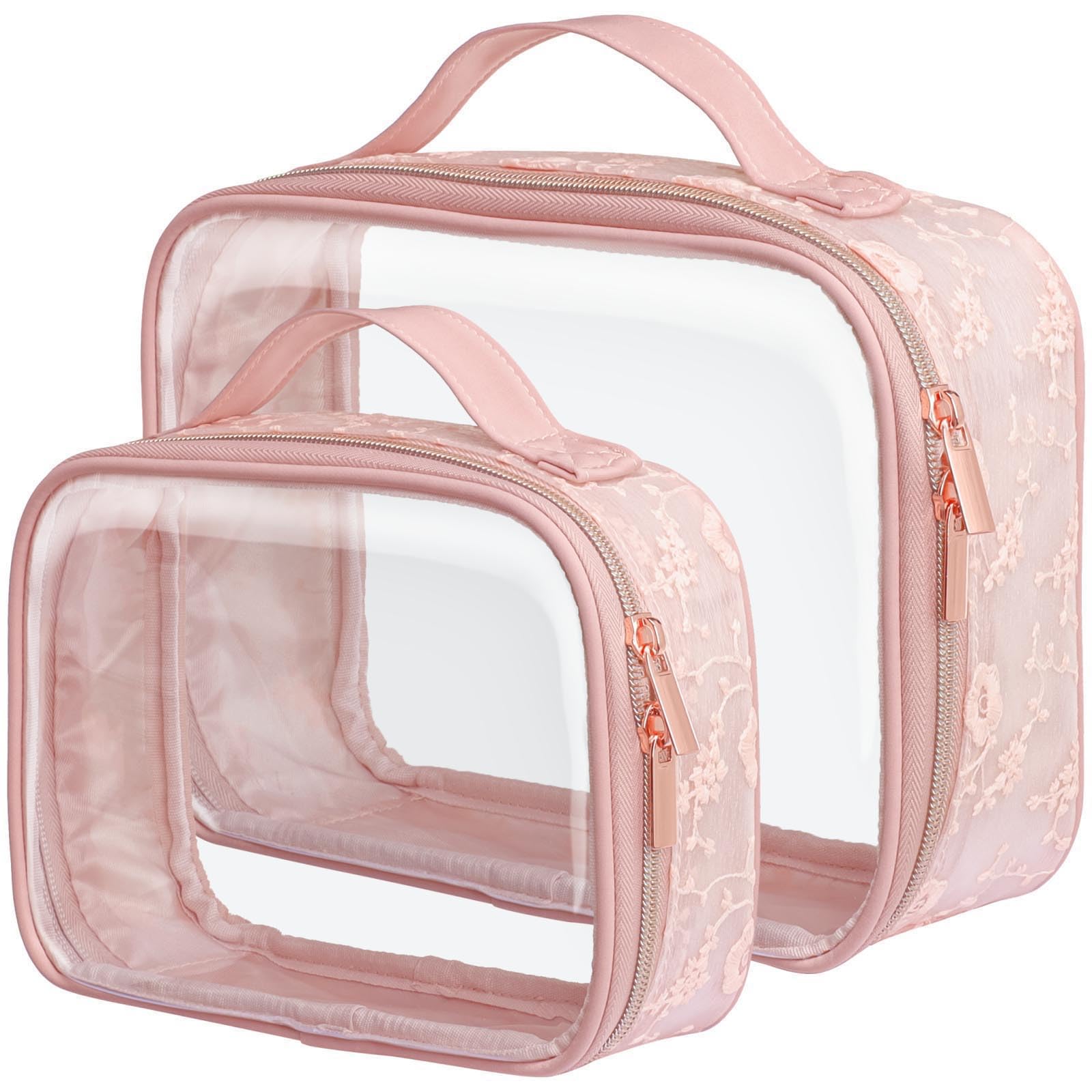 Packism floral lace medium toiletry bag open for organized packing