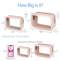 Packism foldable clear toiletry bag laid flat for space-saving packing