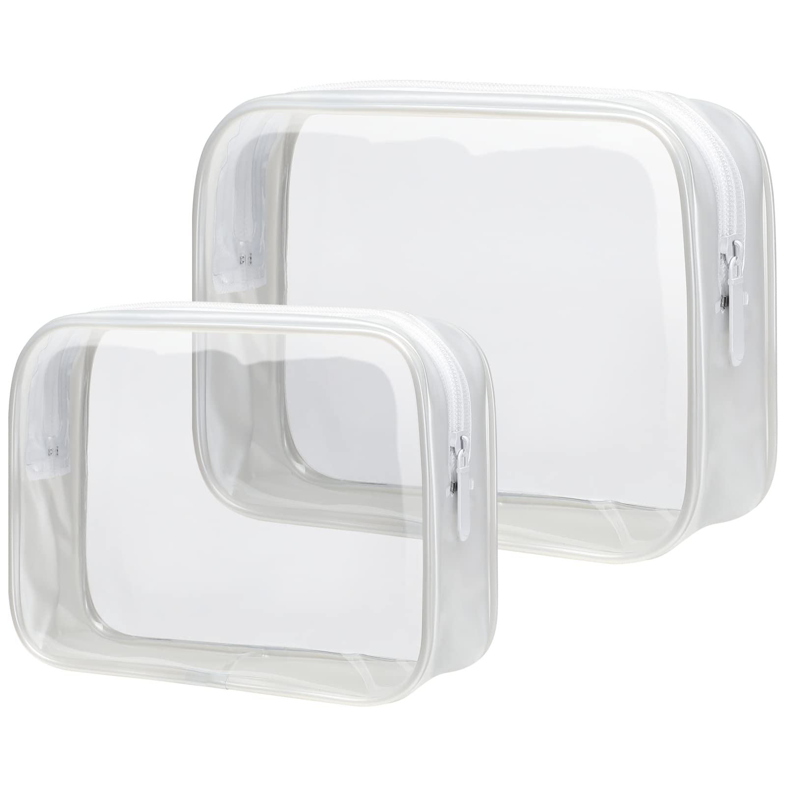 Packism medium clear toiletry bag for carry-on liquids and TSA-friendly security checks.