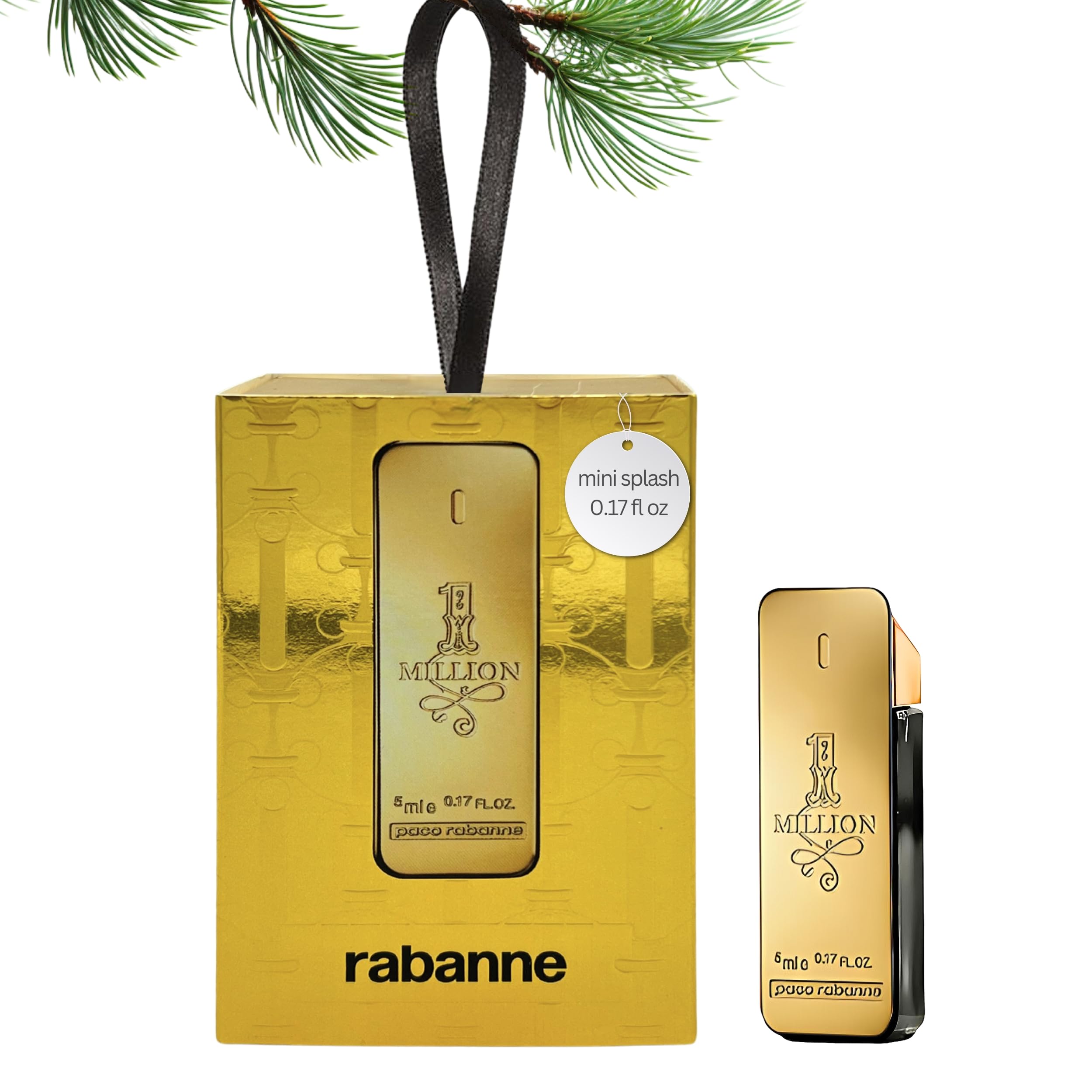Paco Rabanne 1 Million mini EDT bottle front view for on-the-go style.