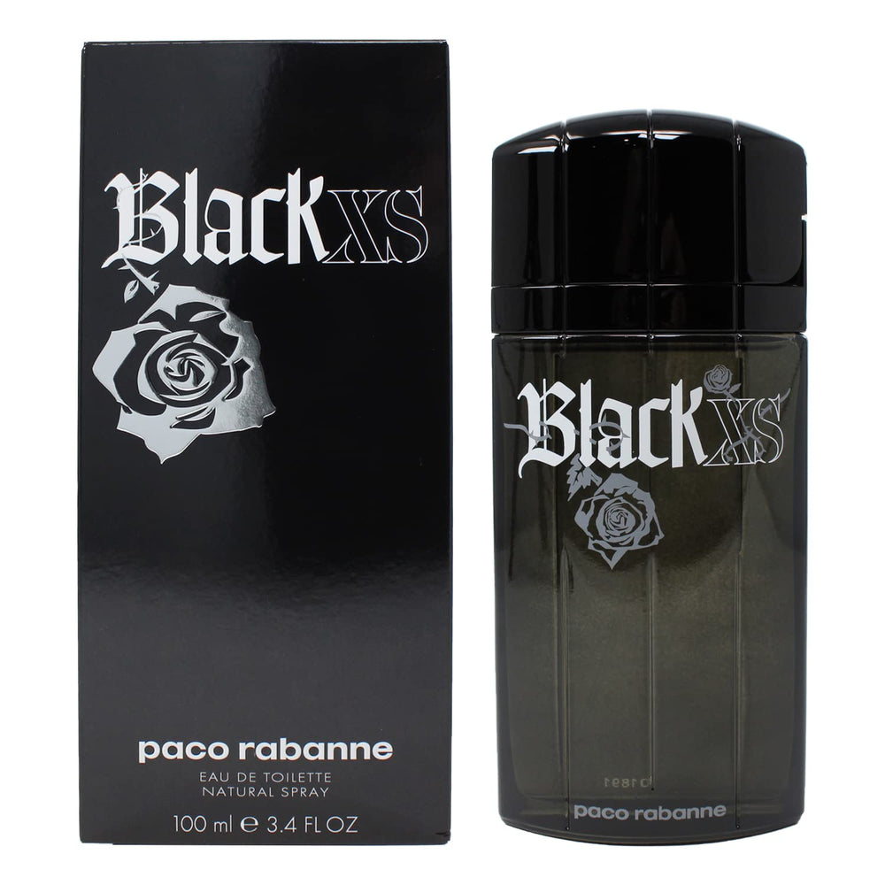 Paco Rabanne BLACK XS bottle cap close-up, gift-ready look.