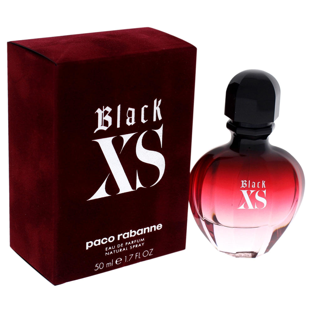 Paco Rabanne Black XS spray shows easy application and all-day scent.