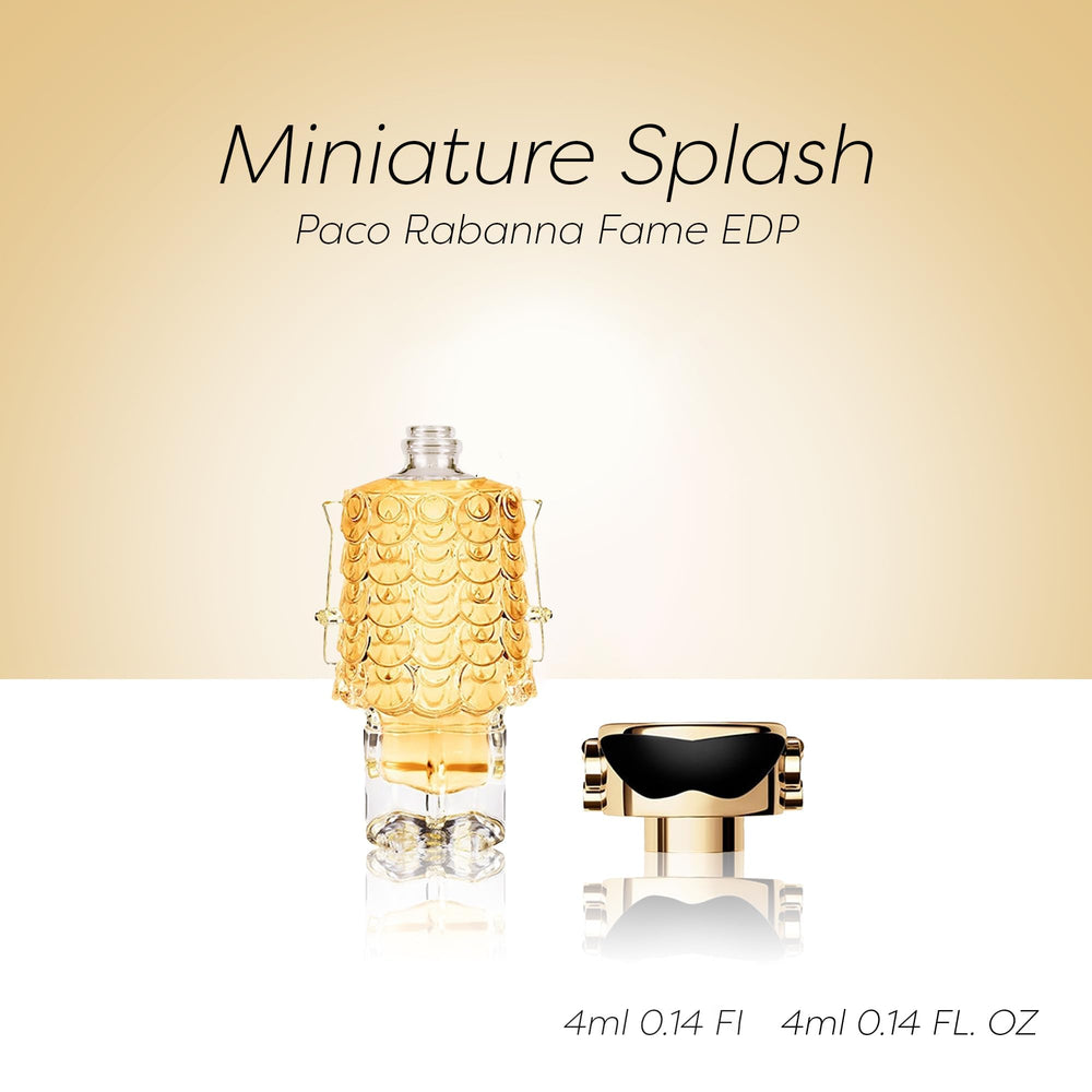 Paco Rabanne Fame mini travel packaging, ideal for handbags and on-the-go use.