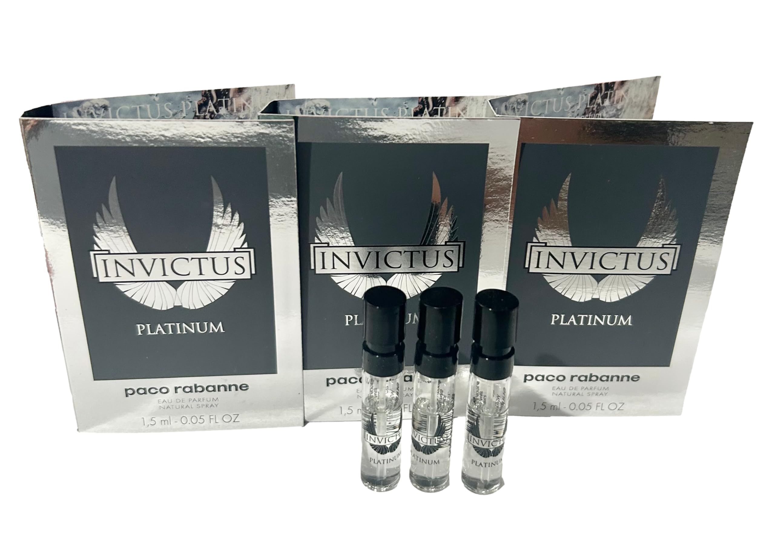 Paco Rabanne Invictus Platinum mini bottle for on-the-go fragrance touch-ups.