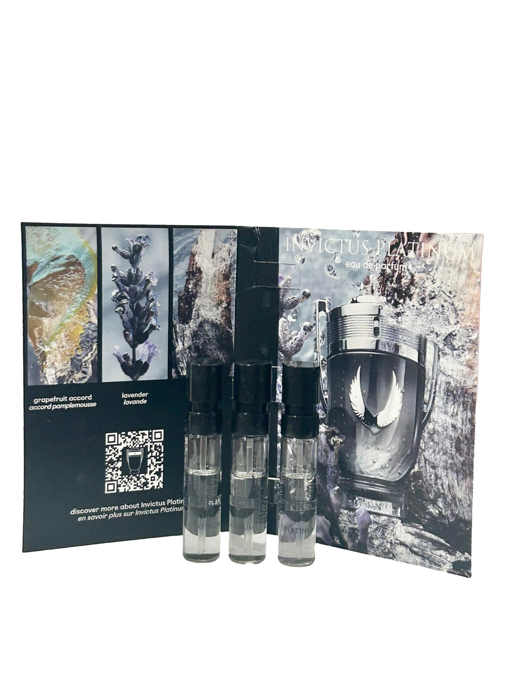 Invictus Platinum packaging signals compact, travel-friendly perfume set.