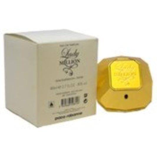 Paco Rabanne Lady Million cap detail, elegant packaging for gifting.