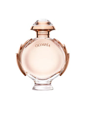 Paco Rabanne Olympéa bottle in rose glass, long-lasting amber-floral impression.