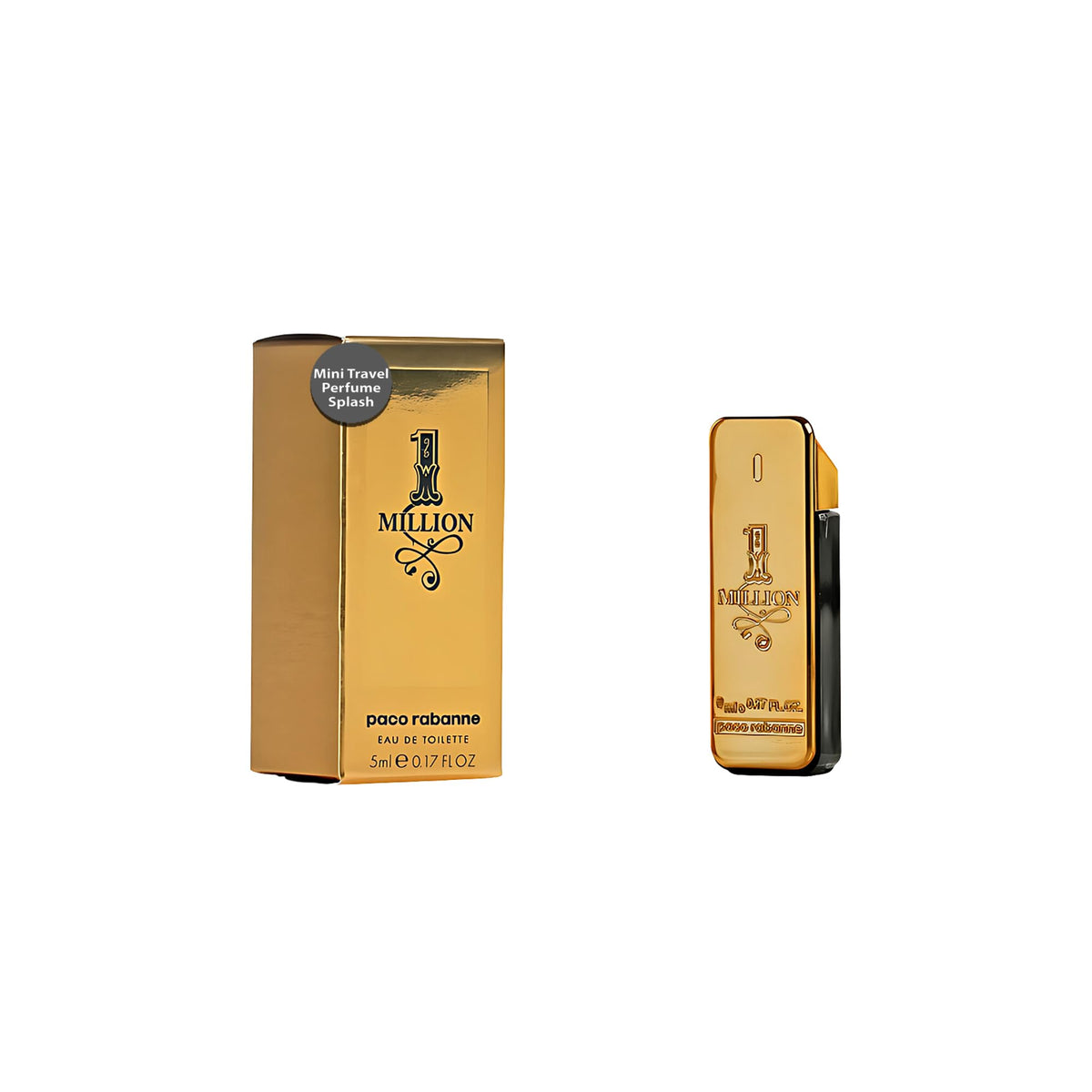 Paco Rabanne One Million mini splash bottle close-up for quick on-the-go refresh.