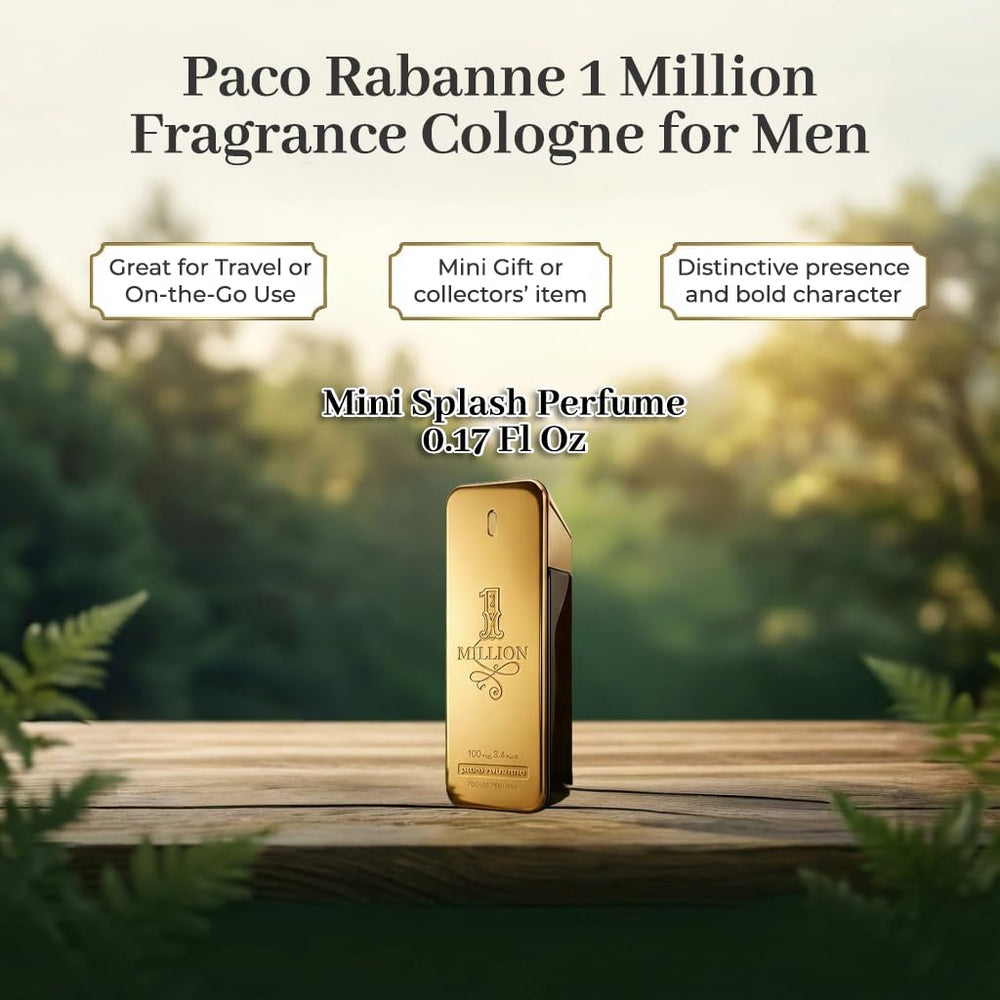 Paco Rabanne One Million travel-size bottle fits in pocket for daily wear.
