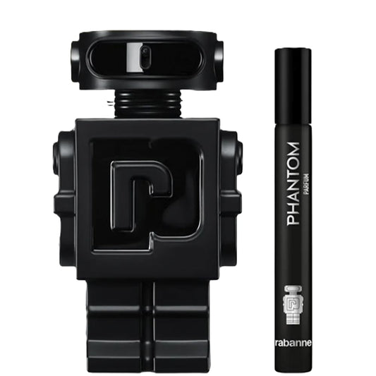 Paco Rabanne Phantom bottle full size, bold masculine fragrance for everyday sophistication.