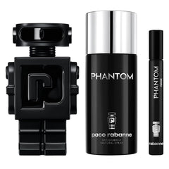 Paco Rabanne Phantom bottle close-up highlighting a futuristic design for a bold daytime scent