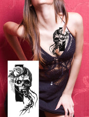 PADOUN Halloween tattoo black rose design for striking temporary ink
