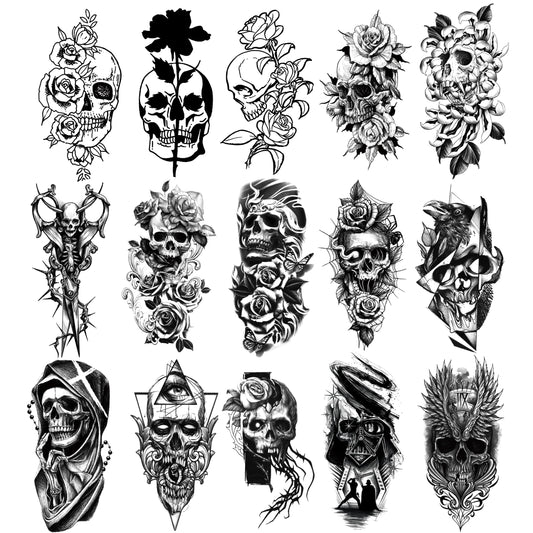 PADOUN Halloween tattoo skull and rose collection for bold skin art