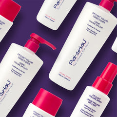 Pai-Shau bathroom scene with bottles on counter suggests a luxurious hair care routine.
