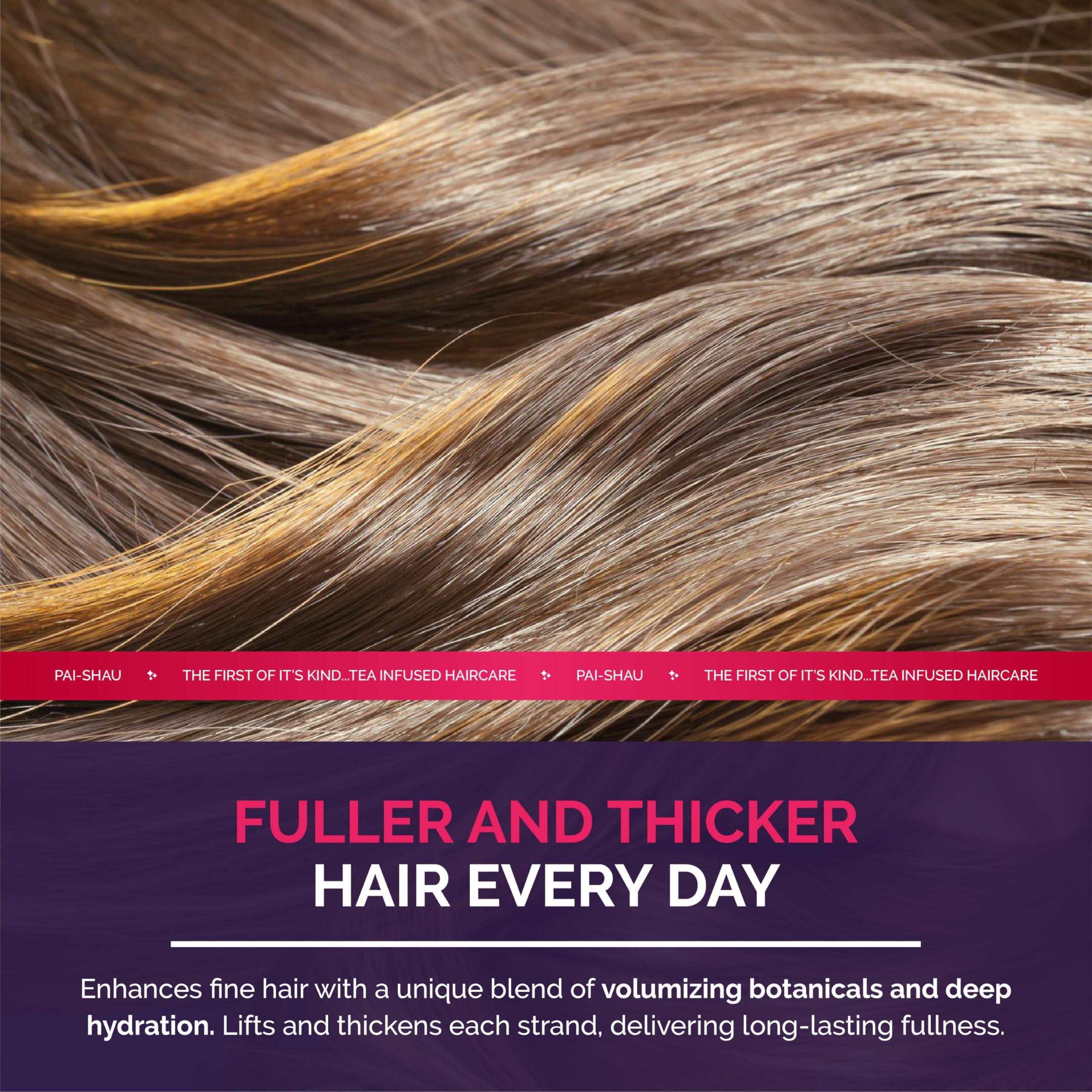 Pai-Shau Opulent Volume Conditioner applied to damp hair to promote lift and fullness.