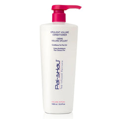 Pai-Shau Opulent Volume Conditioner bottle closeup showing premium packaging and lightweight hydration for fine hair.