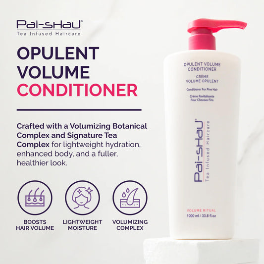 Pai-Shau Opulent Volume Conditioner texture swirl illustrating lightweight moisture and added body.