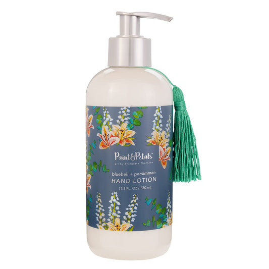 PAINT & PETALS Bluebell Persimmon hand lotion bottle highlights rich hydration for daily care