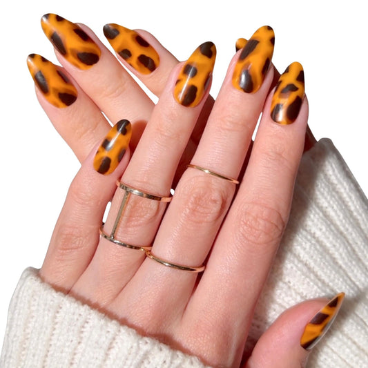 PaintLab press-on nails Tortie Almond set for a salon-quality finish at home