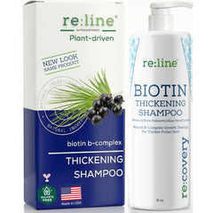 Paisle Botanics Biotin Thickening Shampoo bottle showing the fullness-boosting formula