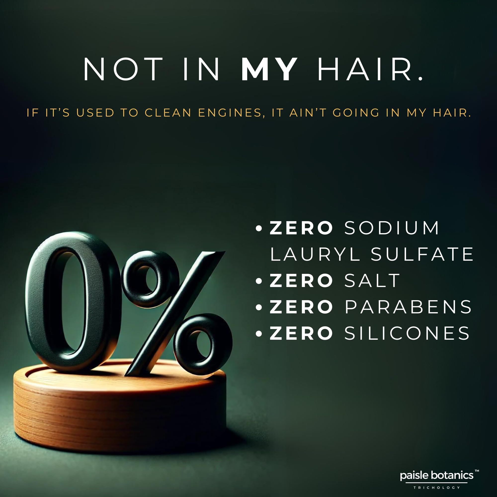 Paisle Botanics label emphasizing sulfate-free, paraben-free clean beauty claim