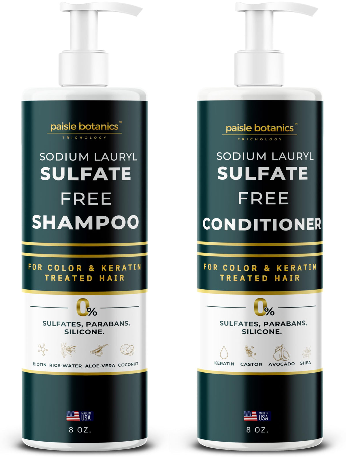 Paisle Botanics shampoo bottle demonstrating color-safe formula for vibrant, long-lasting color