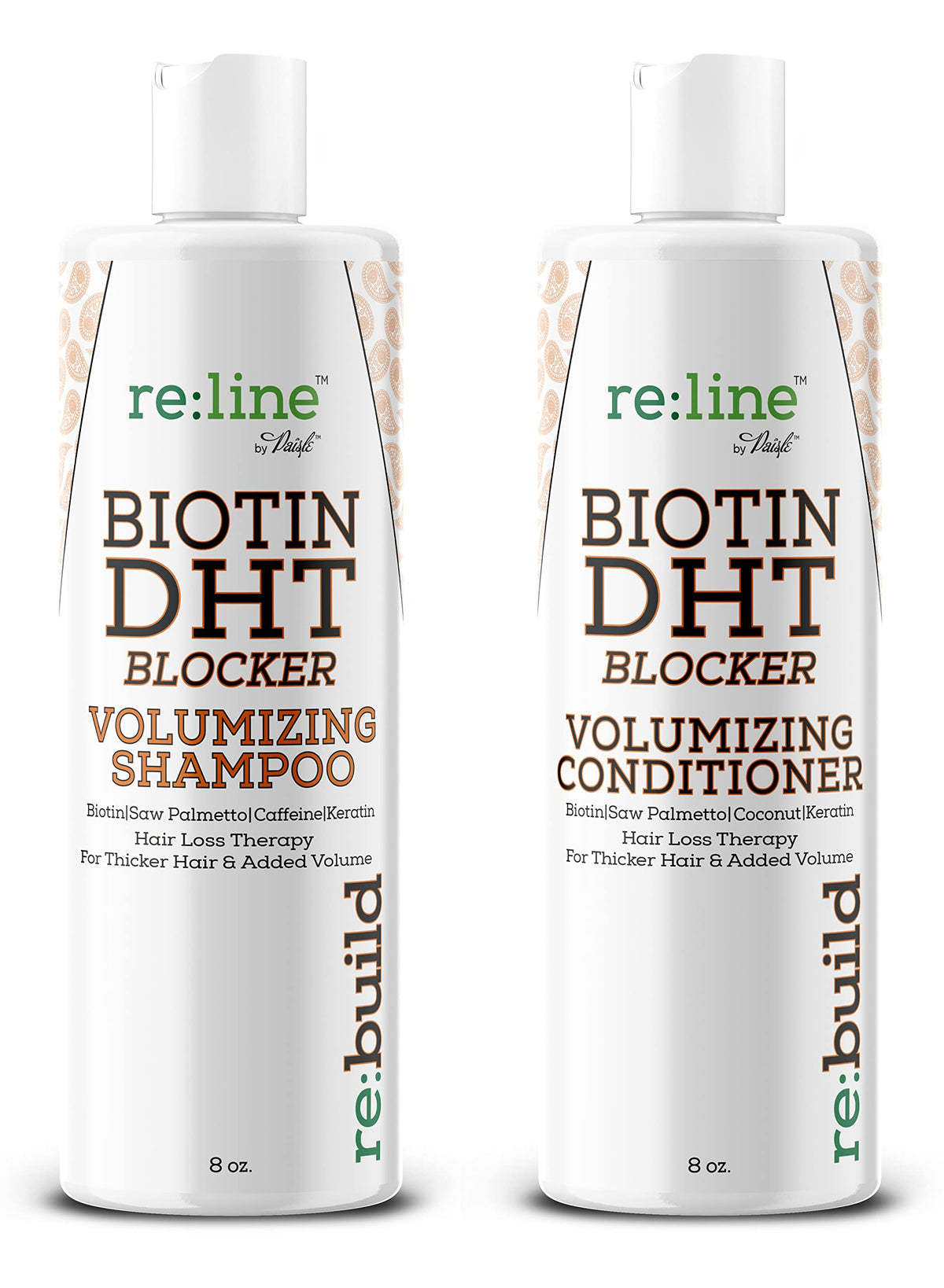 Paisle Botanics volumizing shampoo bottle closeup for fuller-looking hair.