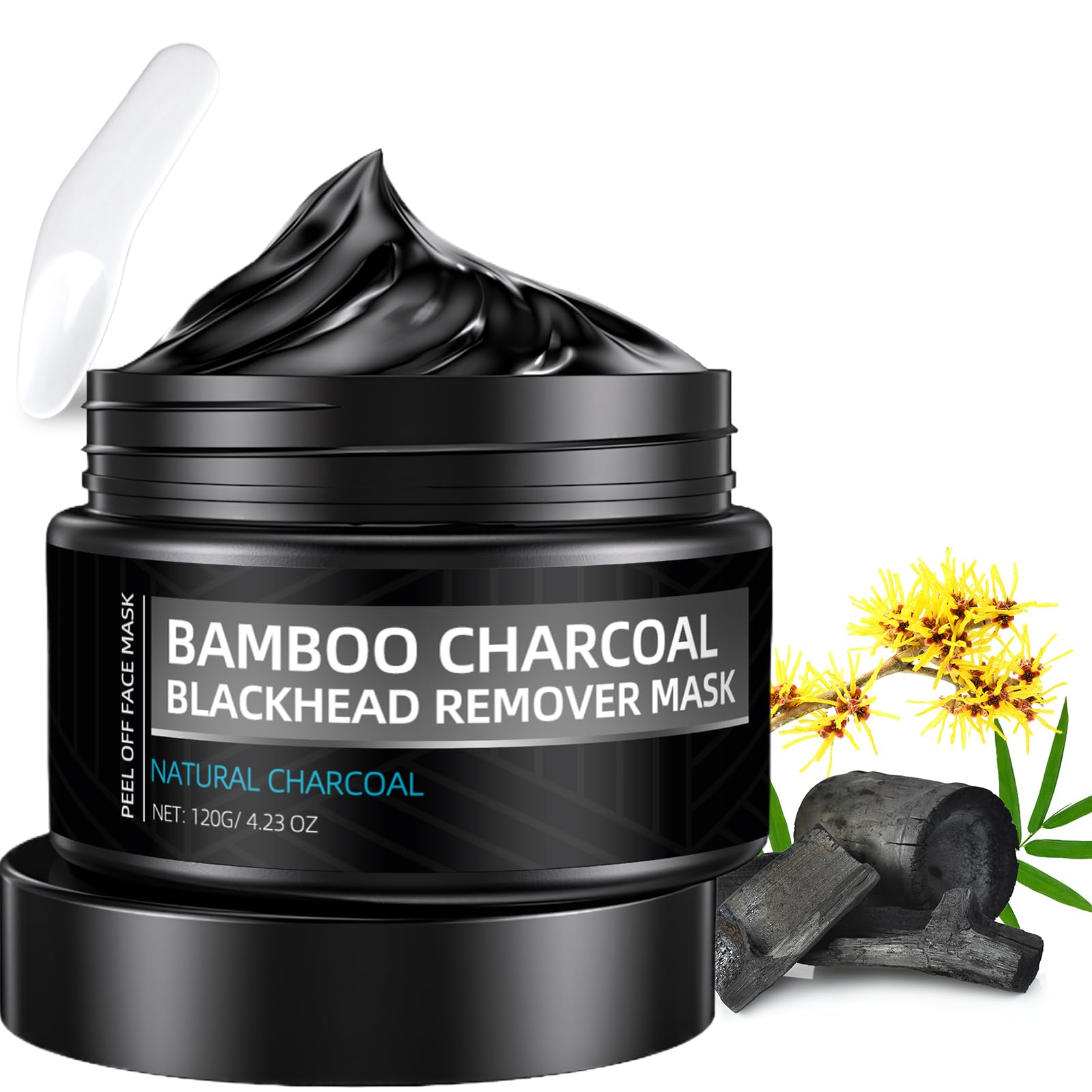 Paistely Blackhead Mask jar close-up highlighting detoxifying charcoal for cleaner pores.