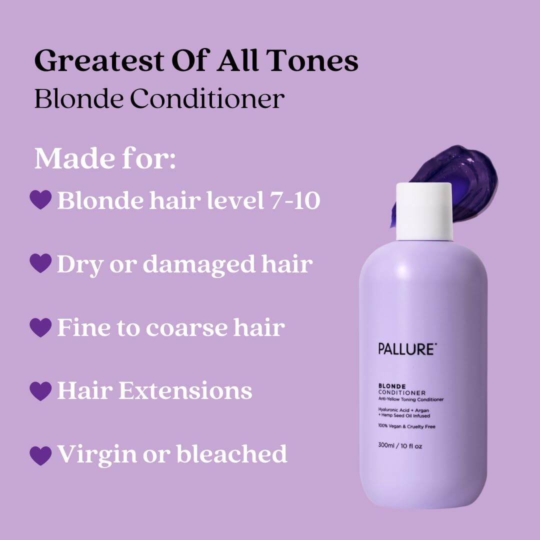 Pallure Blonde Toner Conditioner applied along hair lengths for even toning