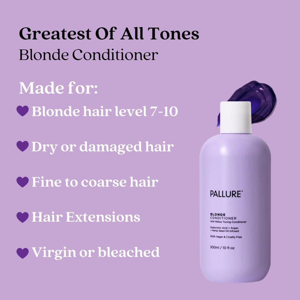 Pallure Blonde Toner Conditioner applied along hair lengths for even toning