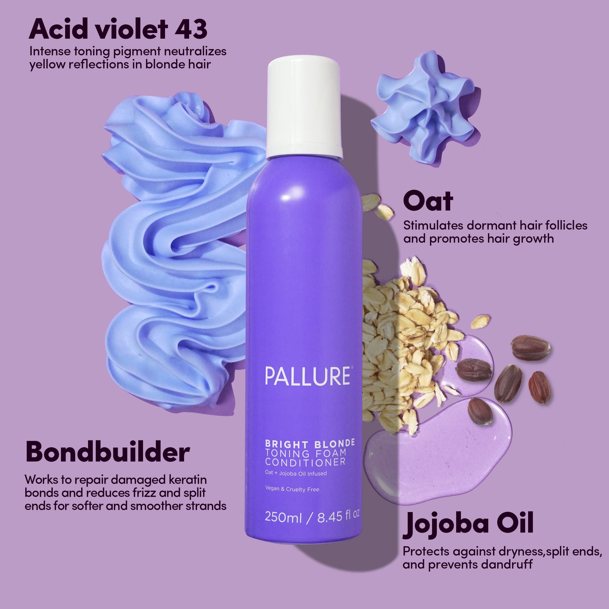 Pallure Bright Blonde Foam bottle ready to shake before use.