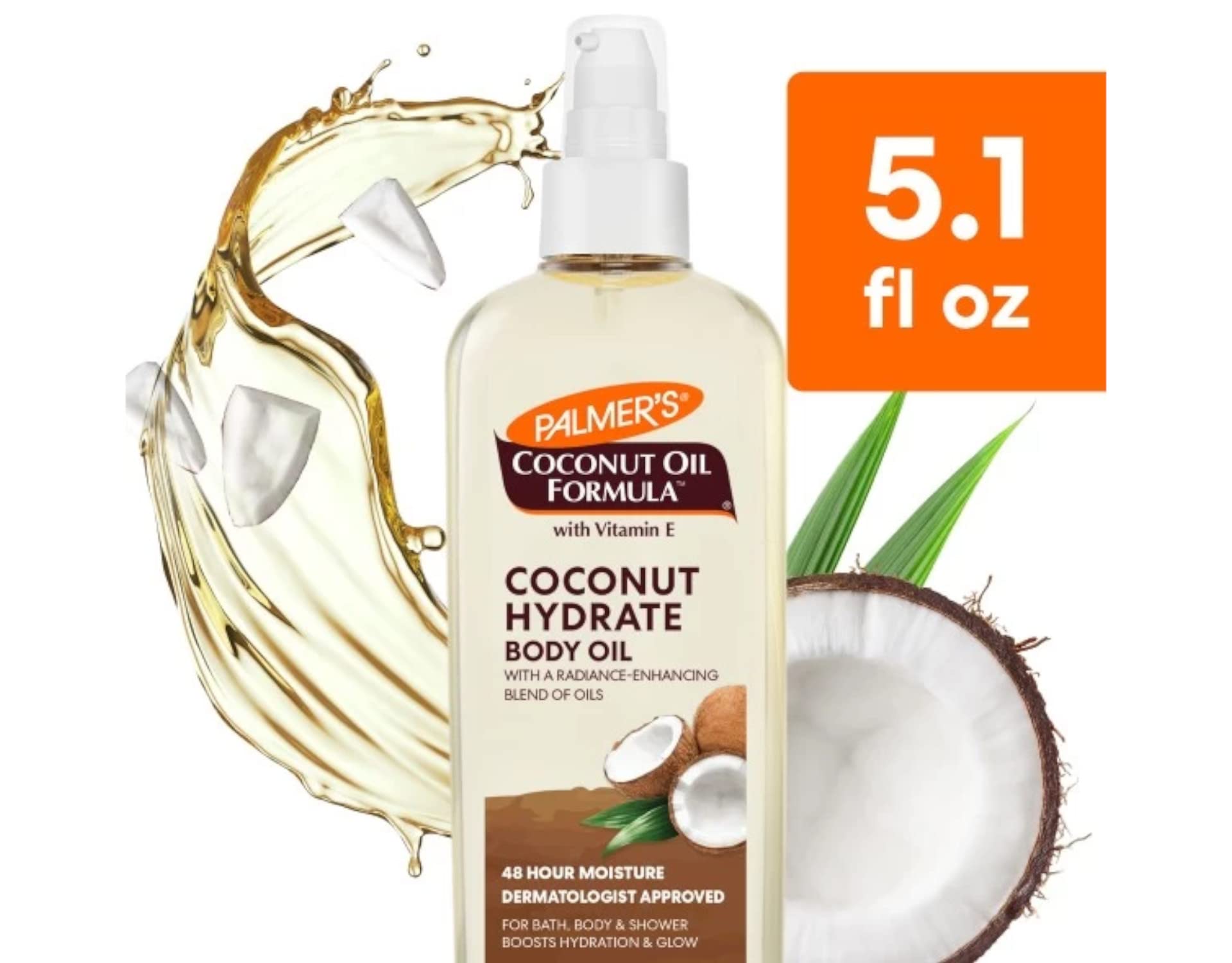 Palmer's Coconut Oil Formula Body Oil dispenses easily for consistent skin hydration.