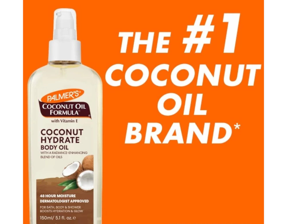 Palmer's Coconut Oil Formula Body Oil promotes a subtle glow and softness.