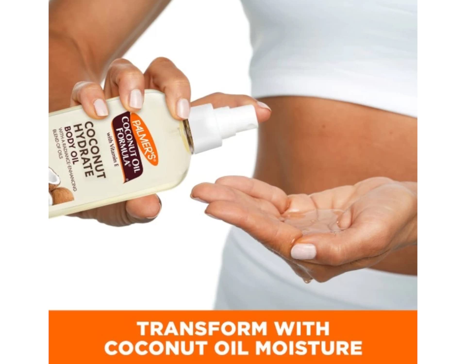 Palmer's Coconut Oil Formula Body Oil 5.1 oz bottle provides concentrated moisture.