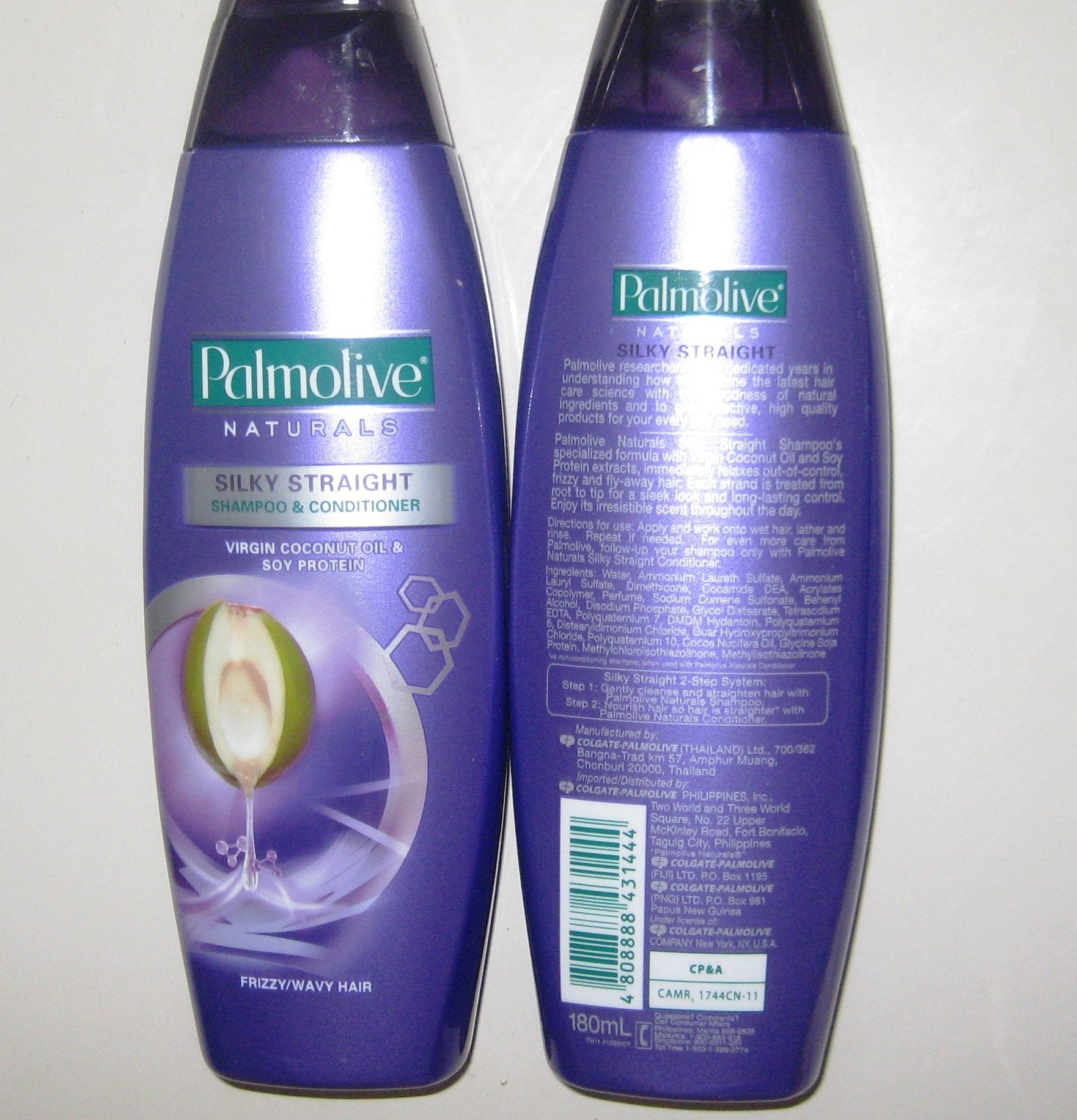Palmolive Naturals Silky Straight conditioner bottle detangles frizz.