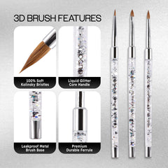 Close-up of soft Kolinsky bristles delivering smooth color pickup.